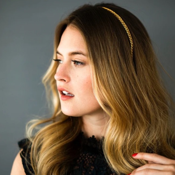 NWOT Elizabeth Cole Meika Gold Headband - Picture 1 of 9